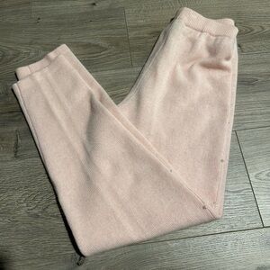 Vintage Fuzzy LambsWool Angora Sweater Pants Cozy Soft 80s Light Pink Size Small
